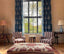 Mona India Blue Pencil Pleat Gathered Curtains (pair)